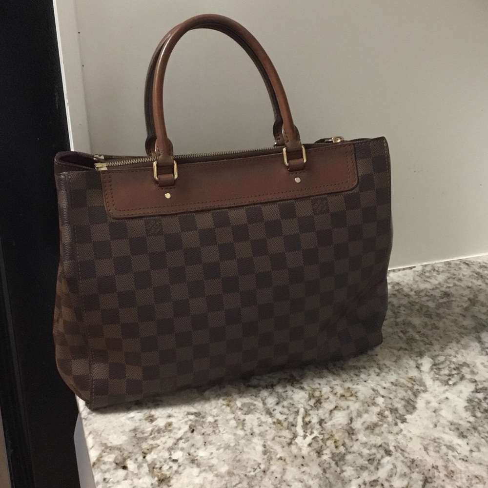 Louis Vuitton Brown and Dark Brown Damier Canvas Handbag PRE-OWNED. - Picture 3 of 5